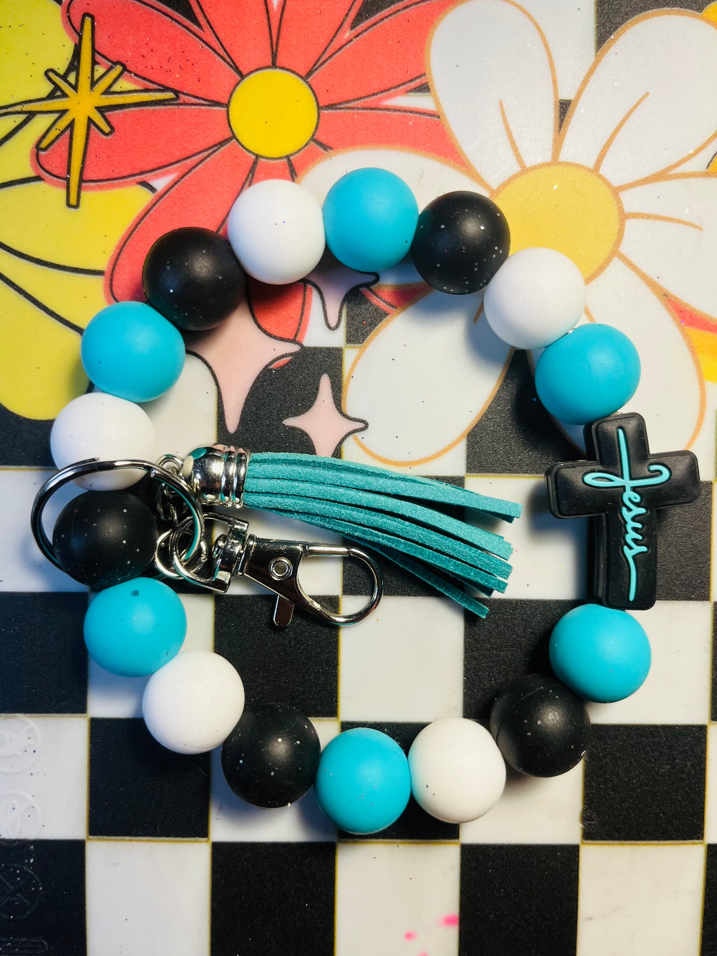 Jesus Wristlet Teal