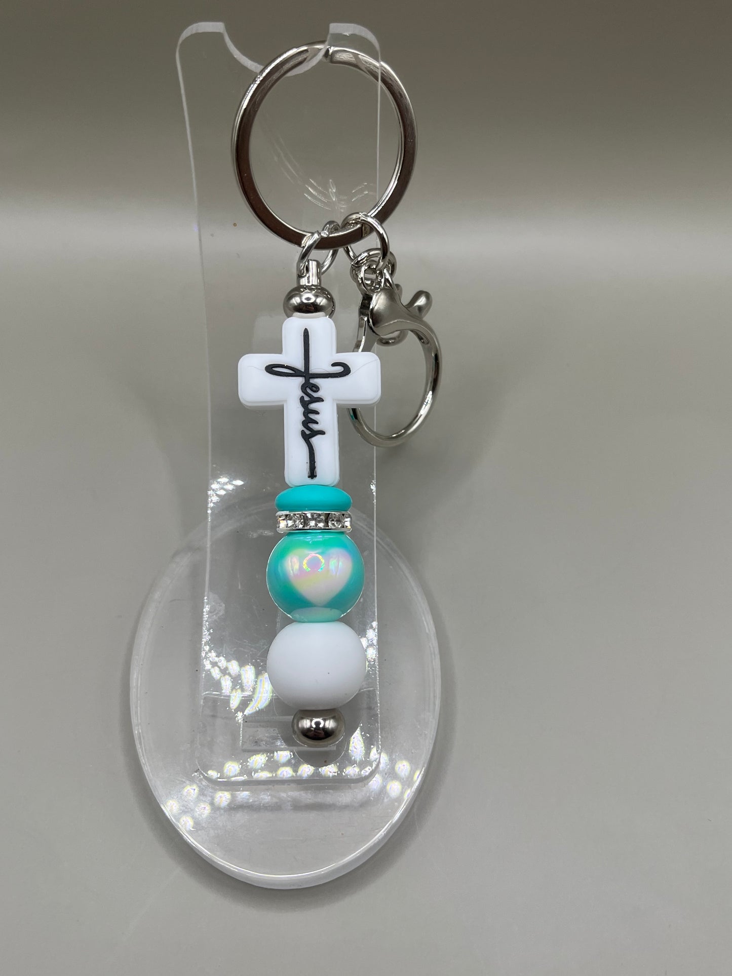 White Jesus Keychain