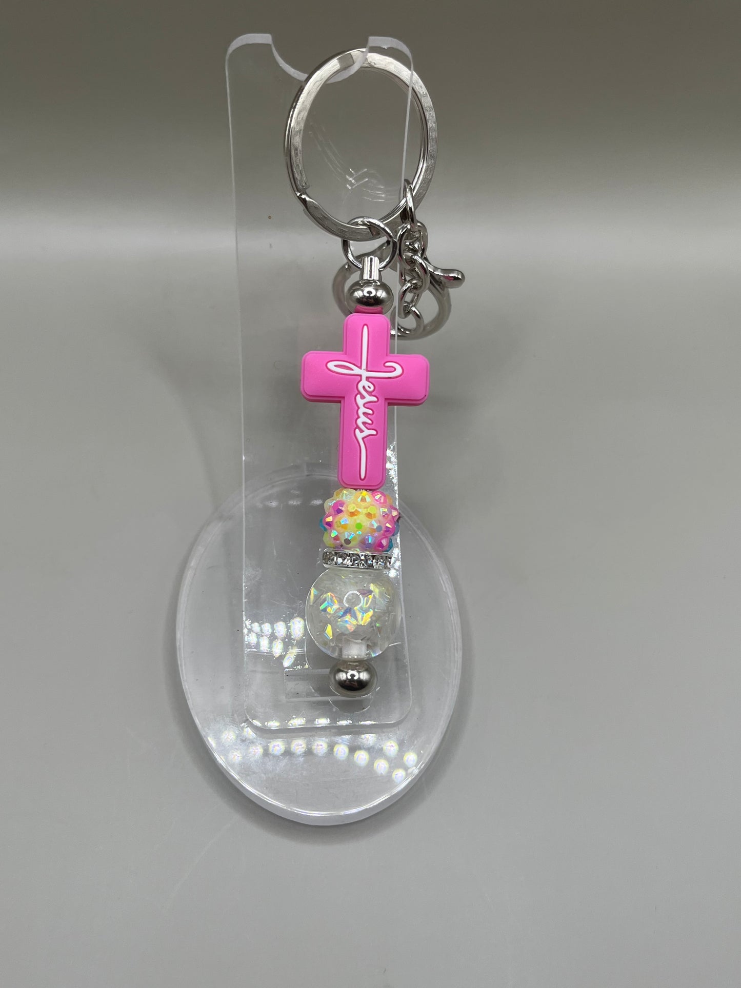 Hot Pink Jesus Keychain