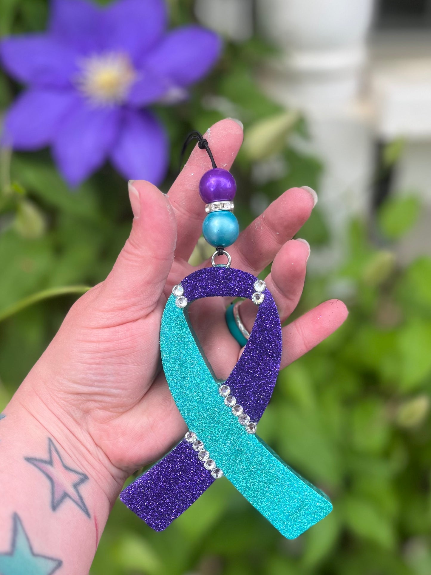 Awareness Ribbon ( purple/teal)