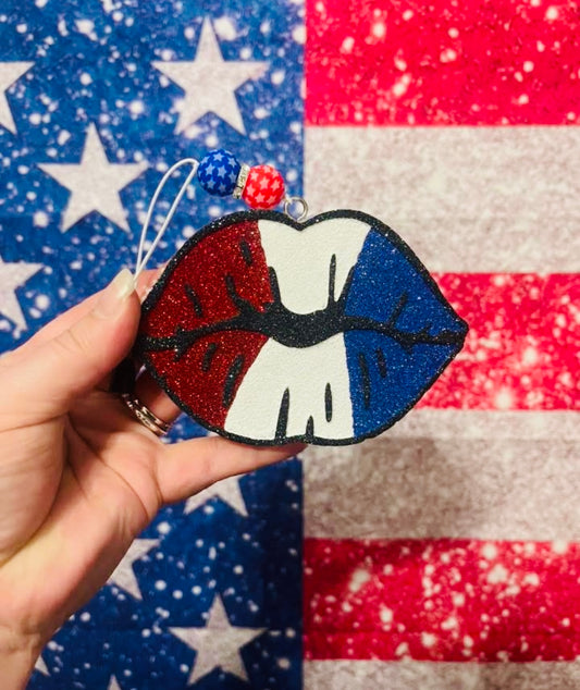Patriotic Lips Car Freshie