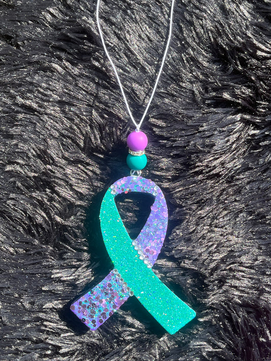 Awareness Ribbon ( purple/teal) Mental Health