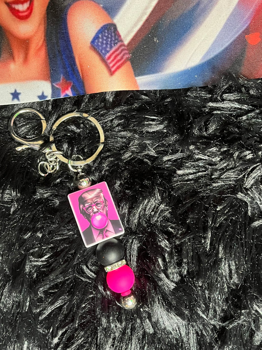 Pink Bubblegum Trump Keychain