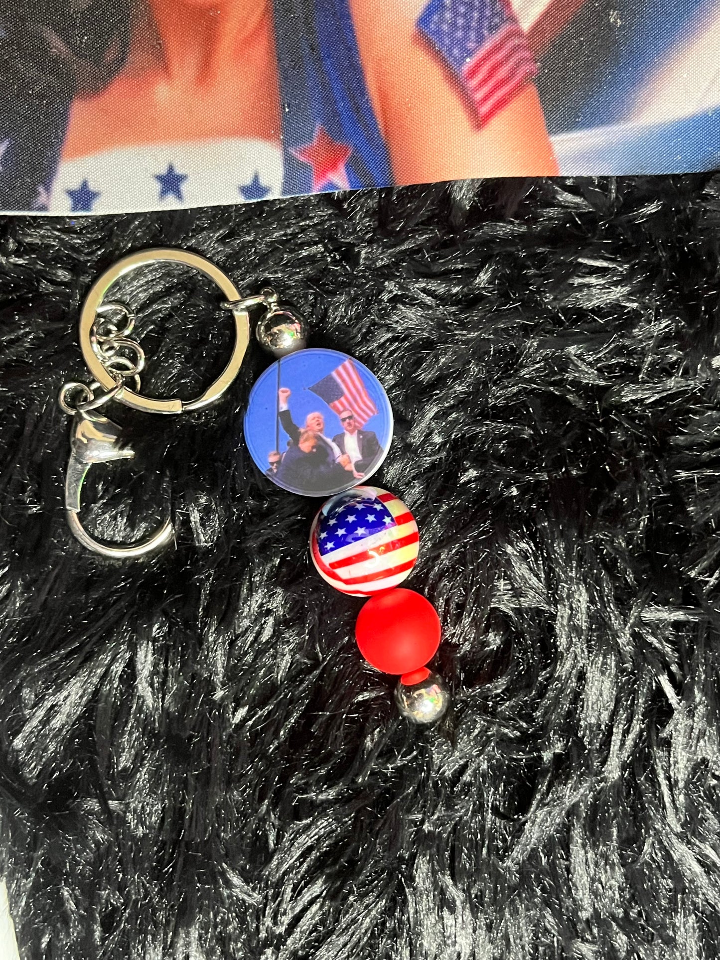 Trump Fight Keychain