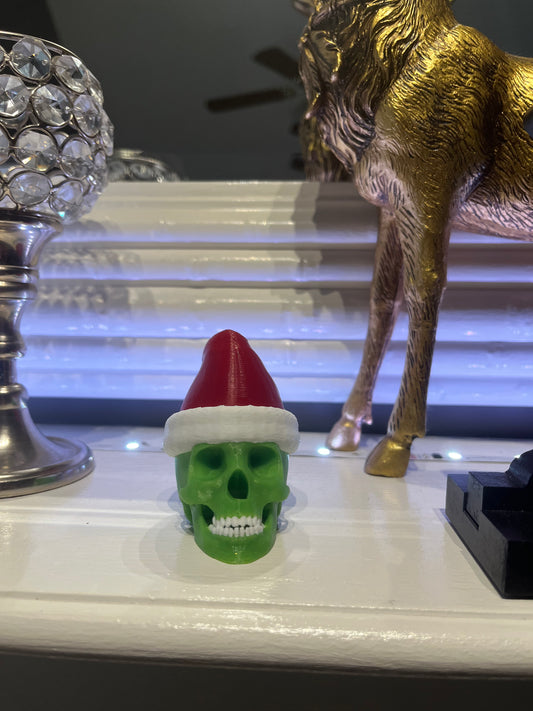 Custom Mini Skull w/Santa Hat