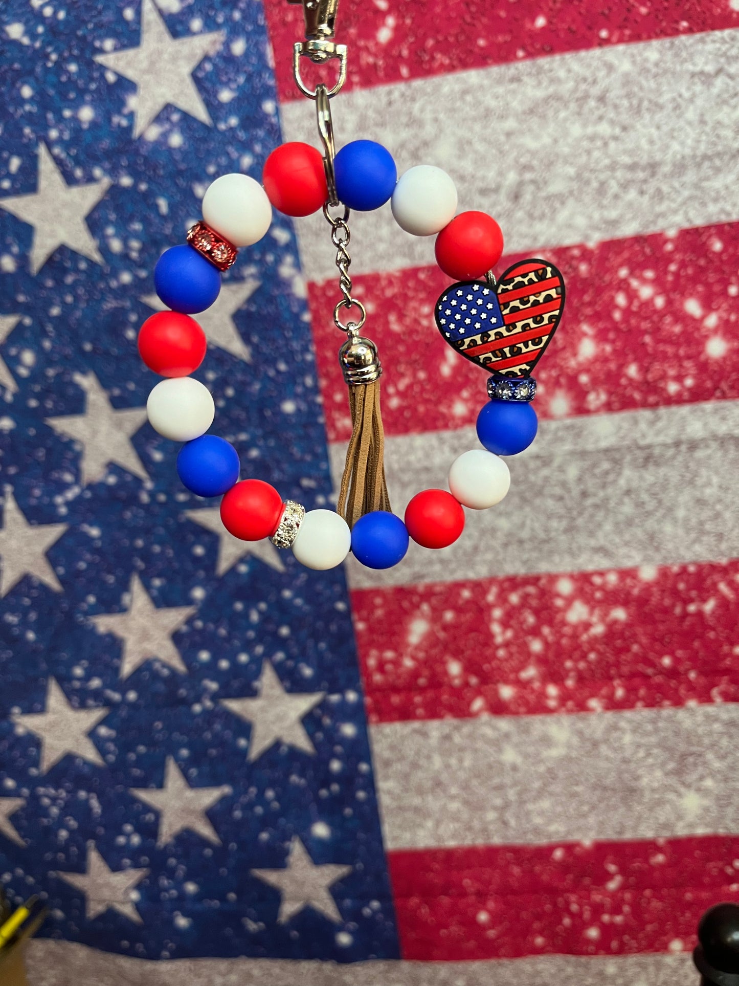 Patriotic Heart wristlet