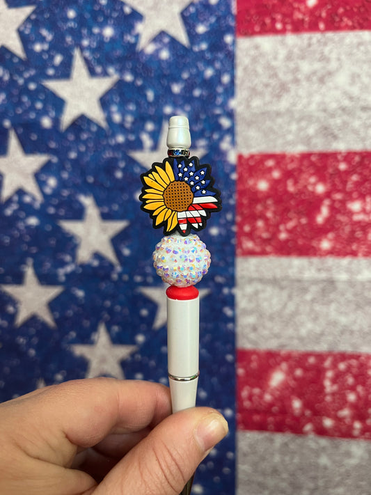 Patriotic Sunflower (white)