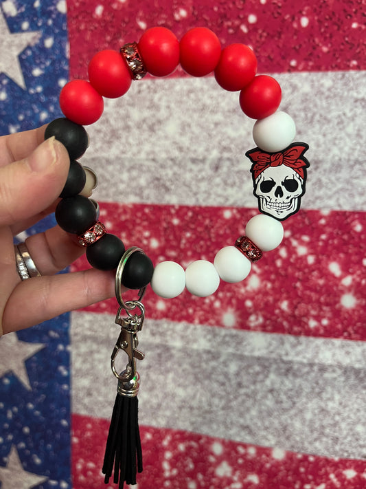 Skull with Bow Wristlet