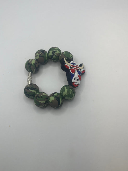 Camo Bull Cup Charm