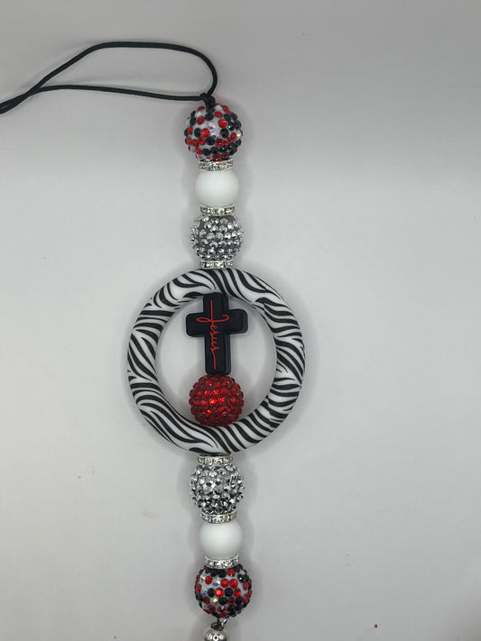 Red Jesus Car Charm