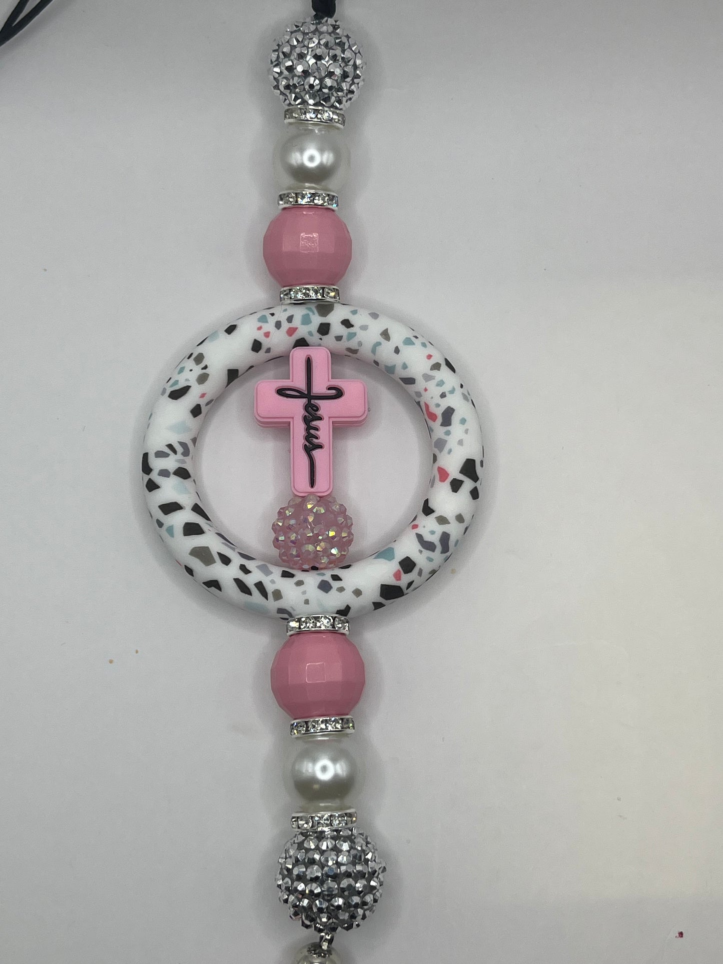 Pink Jesus Car Charm