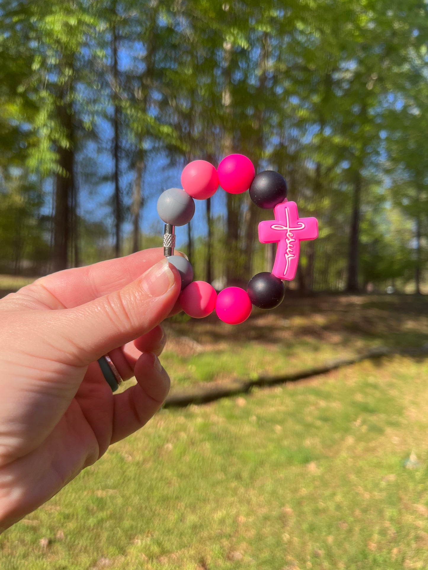 Jesus Pink Cup Charm
